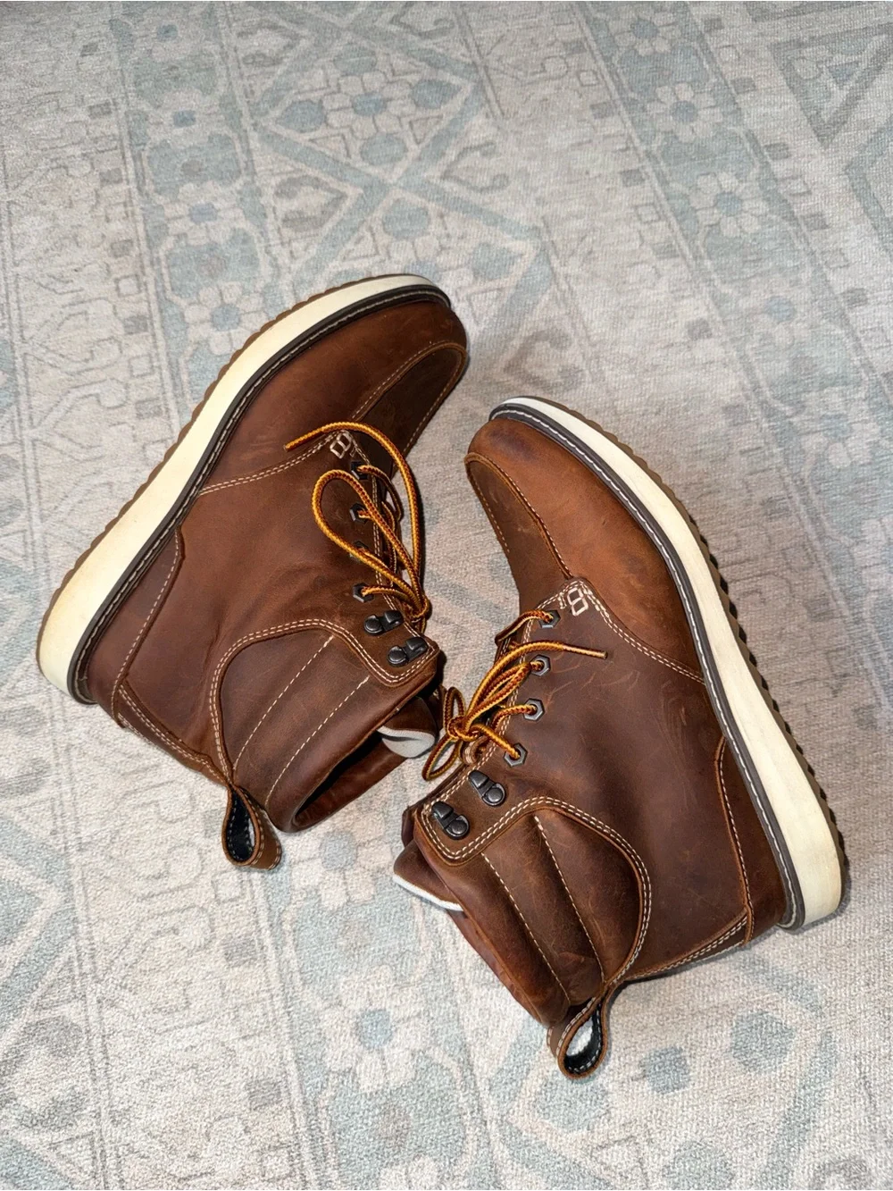L.L. Bean Men’s Stonington Moc Toe Leather Boots Brown Size 9.5M